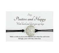 Lucor Inspirational Tree of Life Wish String Bracelet - Positive Thinking Best Friend Friendship Gift (Red)
