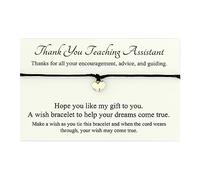 Lucor Teaching Assistant Gifts | Teaching Assistant Heart Wish Bracelet | Appreciation Gifts | End of Year End of Term Teacher Gift | Gifts for Teaching Assistant(Black)