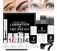 Lucoss 4 in 1 Lash Lift Brow Lamination Kit with Tint, Professional Lash Lift and Tint Kit, Eyelash Lifting Set Black, Eyelash Perming Set for Home Salon Use