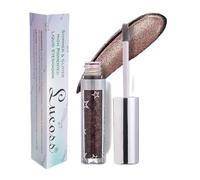 Lucoss Liquid Glitter Eyeshadow, Rose Golden Shimmer Eye Shadow, High Pigmented Metallic Sparkly Eyeshadow, Long Lasting Waterproof Eyeshadow Gift for Women Girl