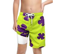 LUCOWEE Boys Swim Trunks Built-in Soft Shorts Lined no Chafe Swimming Cartoon Cosplay Bathing Suit Sandless Stretchy Functional Drawstring Quick Dry UPF 50+ Size 7 8