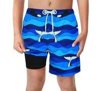 LUCOWEE Boys Swim Trunks with Boxer Brief Liner Compression Anti Chafe Swimming Shorts Comfortable Stretchy UPF50+ Quick Dry Swimsuits