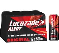 Lucozade Alert Original Energy Drink 12 x 500ml Cans High Caffeine with Vitamin B3 - By Kandy Collection