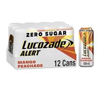 Lucozade AlertnEnergy Drink Zero Sugar Mango Peachade 500ml (Pack of 12)