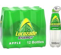 Lucozade Energy Apple Flavoured Drink, 500ml Bottles Pack of 12 - SHOP4LESS