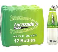 Lucozade Energy Apple Flavoured Drink, 500ml Bottles, Pack of 12 - SHOP4LESS
