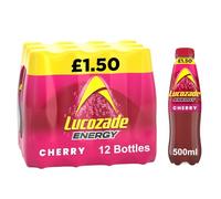 Lucozade Energy Cherry Flavoured Drink Pack Of 24 x 500ml Bottles