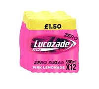 Lucozade Energy Pink Lemonade Zero Drink Bottles Pack Of 24 x 500ml