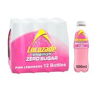 Lucozade Energy Zero Sugar Drink Pink Lemonade 12x500ml