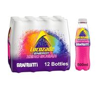 Lucozade Energy Zero Sugar Drink Grafruitti 500ml, Pack of 12 Multipack, Iconic Grafruitti Taste, Refreshing Flavour, Zero Sugar, with Vitamin B3 for Everyday Energy Support