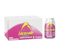 Lucozade Energy Zero Sugar Drink Pink Lemonade 330ml can (Pack of 6)