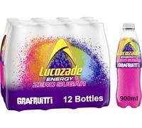 Lucozade Energy Zero Sugar Grafruitti Energy Drink with Vitamin B3, 12 x 900ml Multipack, Sparkling Low Calorie Soft Drink, Refreshing Citrus Flavour, Suitable for Everyday Refreshment at Home or Work