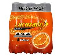 Lucozade Orange Flavour Energy Drink, 6 x 380ml