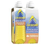 Lucozade Sport Zero Sugar Orange Peach 4x500ml Sugar Free Sports Drink w