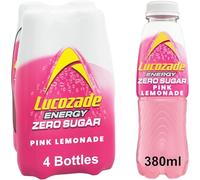 Lucozade Variety Energy & Sports Drinks Bundle | Assorted Refreshment Drink Pack for Home & Gym (Zero Pink Lemonade 4 X 380Ml)