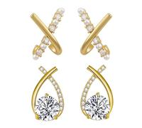 Lucpee Lymphatic Earrings, Slimaoo Halolux Lymphvity Germanium Lymph Flow Drainage Detox Magnetogen Earring Acupuncture Therapy Slimming Sparkly Zircon Jewelry Gift, Copper, Cubic Zirconia