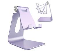 Lucrave Adjustable Cell Phone Stand, Phone Stand, Cradle, Dock, Holder, Aluminum Desktop Stand Compatible with Phone 15 14 13 12 11 Xs Pro Max Xr 8 7 6 6s Plus SE Charging, Accessories Desk, Purple