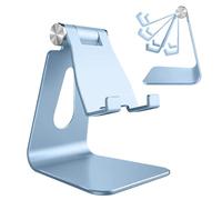 Lucrave Adjustable Cell Phone Stand, Phone Stand, Cradle, Dock, Holder, Aluminum Desktop Stand Compatible with iPhone 17 16 15 14 Pro Max Xr 8 7 6 6s Plus SE Charging, Accessories Desk,Sierra Blue