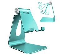 Lucrave Adjustable Cell Phone Stand, Phone Stand, Cradle, Dock, Holder, Aluminum Desktop Stand Compatible with iPhone 17 16 15 14 13 12 Xs Pro Max 8 7 6 6s Plus SE, Accessories Desk, Mint Green