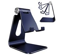 Lucrave Adjustable Cell Phone Stand, Phone Stand, Cradle, Dock, Holder, Aluminum Desktop Stand Compatible with iPhone15 14 13 12 11 Xs Pro Max Xr 8 7 6 6s Plus SE Charging, Accessories Desk, Blue