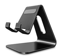 Lucrave Cell Phone Stand, Cradle, Holder,Aluminum Desktop Stand Compatible with Switch, All Smart Phone, iPhone 16 15 14 13 12 Mini Pro Max Xs Max Xr X Se 8 7 6 6s Plus SE 5 5s-Black