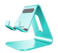 Lucrave Cell Phone Stand, Cradle, Holder,Aluminum Desktop Stand Compatible with Switch, All Smart Phone, iPhone 15 14 13 12 Mini Pro Max 11 Pro Xs Max Xr X Se 8 7 6 6s Plus SE 5 5s-Mint Green