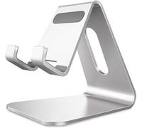 Lucrave Cell Phone Stand, Cradle, Holder,Aluminum Desktop Stand Compatible with Switch, All Smart Phone, iPhone 16 15 14 13 12 Mini Pro Max Xs X Se 8 7 6 6s Plus SE 5 5s-Silver