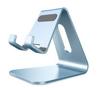 Lucrave Cell Phone Stand, Cradle, Holder,Aluminum Desktop Stand Compatible with Switch, All Smart Phone, iPhone 15 14 13 12 Pro Max Pro Xs Max Se 8 7 Plus SE-Sierra Blue