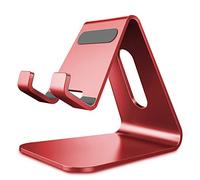 Lucrave Cell Phone Stand, Cradle, Holder,Aluminum Desktop Stand Compatible with Switch, All Smart Phone, iPhone 17 16 15 14 13 12 Mini Pro Max Xs Max Xr X Se 8 7 6 6s Plus SE 5 5s-Red