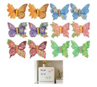 LUCTHY 12 Pcs Resin Fridge Magnets, Small Whiteboard Magnets | 12 cute refrigerator magnets, 2x2cm, butterfly design. For notice board, cupboard. No marks left