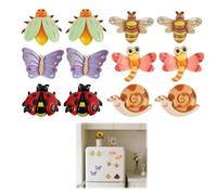 LUCTHY 12 Pcs Resin Fridge Magnets, Small Whiteboard Magnets | 12 cute refrigerator magnets, 2x2cm, insect design. For notice board, cupboard. No marks left