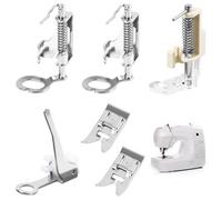 LUCTHY Free Motion Foot for Sewing Machine, 6Pc Metal Quilting Walking Foot Set with Darning & Piping Presser Feet, Compatible with Brother, Singer, Janome Low Shank Machines
