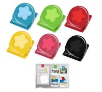 LUCTHY Fridge Magnets, 6-Pack Coloured Magnetic Clips, Super Strong & Scratch-Proof Whiteboard Magnets for Adults, Office, Kitchen & Home Organisation (6, Star)