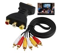 LUCTHY HDM to RCA/AV Converter 1080p, with Gold-Plated Ports, High Definition RCA/AV Cable Digital to Analog Adapter for TV, Xbox, PS2, PS3, DVD, VCR & Retro Gaming Systems