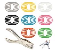 LUCTHY Multicolour Binder Rings with Hole Punch, 40 Pcs 45mm Metal Book Rings with Snap Closure, 8 Vibrant Colours for Organising Flashcards, Keyrings, DIY Crafts, Journals & Office Supplies (45MM)