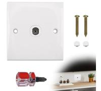 LUCTHY TV Aerial Socket Coax Wall Faceplate - Single TV/FM Coaxial Aerial Wall Socket Plate Outlet - 50/60HZ Aerial Junction - Flame Retardant Materials for Reliable TV and FM Radio Connections