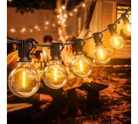LUCUHM 30M 100FT Festoon Lights Outdoor - LED Garden String Festoon Lights Mains Powered - Garden Light Outdoor Waterproof for Patio Gazebo Balcony Outside