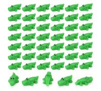 Lucxhcky 100 Pcs Small Laying Alligator Figures - Detailed Prone Crocodile Miniature Decor for Desk, Bookshelf, Diorama, Aquarium, Zen Garden and Collectors Display (Close mouth)