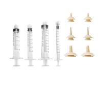 Lucxhcky 14PCS Pet Nursing Kit with 1ml 3ml 5ml 10ml Syringes 4 Short and 4 Long Teats 2 Large Bottles for Newborn Kittens Puppies Anti Choke Feeding Set