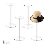 Lucxhcky 4 Sets Acrylic Hat Stand, Acrylic Hat Organizer for Baseball Caps, Baseball Cap Holder Organizer for Display Hat (30cm)
