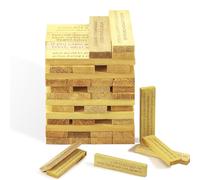 Lucxhcky 54 Pcs Ice Breakers Questions Tumbling Tower Game, Wooden Blocks Stacking Games, Fun Indoor Game Night Games for Adults, House Parties (C-001)