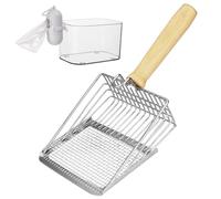 Lucxhcky Cat Litter Scoop with Litter Scoop, Stainless Steel Litter Scoop Cat Poop Scooper Metal Cat Litter Scoop, Large Scoop Shovel Cat Scooper for Litter Box (Silver)