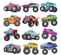 Lucxhcky DIY Diamond Art Keychain Kit, 12 Pack Sparkling Resin Diamond Painting Sets for Beginners, Fun Crafts for Boys and Girls, Creative Birthday Gift Ideas for Friends and Family (Car)