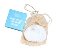 Lucy Bee Eco-Friendly Bamboo & Cotton Reusable Face Pads, 5-Pack with Wash Bag - Soft, Sustainable Makeup Remover Alternative.