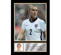 Lucy Bronze Poster Print - England & Chelsea Football Legend - Framed or Unframed - Gift for Women’s Football Fans, A4 Poster + Black Frame