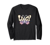 Lucy Butterfly - Personalized Cute Name Word Art Long Sleeve T-Shirt