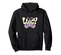 Lucy Butterfly - Personalized Cute Name Word Art Pullover Hoodie