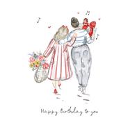 Lucy Claire Illustrations Birthday Greetings Card, Happy Birthday To You, Cute Illustrated Greeting Card For Her, Friend, Sister