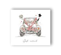 Lucy Claire Illustrations Greetings Card, Just Married, Sweet Wedding Celebration, Cute Illustrated Greeting Card