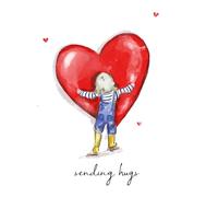 Lucy Claire Illustrations Sympathy Card, Sending Hugs, Cute Illustrated Design, With Sympathy
